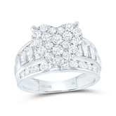 14kt White Gold Round Diamond Heart Bridal Wedding Engagement Ring 2 Cttw